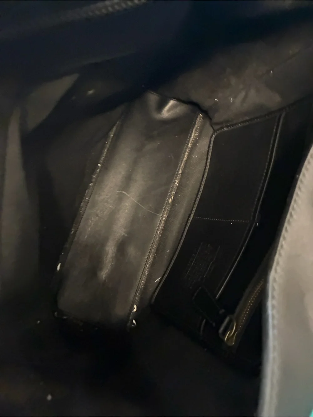 Coach Black Leather Tote with Gold Accents vintage 2012 fabrication